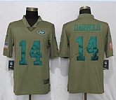 Nike Jets 14 Sam Darnold Olive Salute To Service Limited Jersey,baseball caps,new era cap wholesale,wholesale hats